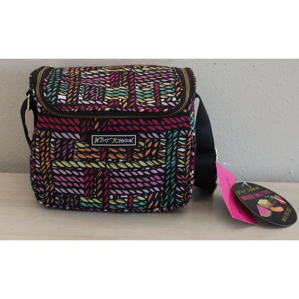 Betsey Johnson TBJ-1300 Women's Multicolor Insulated Cube Lunch Tote